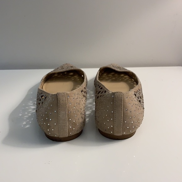 Karl Lagerfeld Size 8.5 US Hand Embroidered Crystal and Genuine Suede Flats - Picture 6 of 10